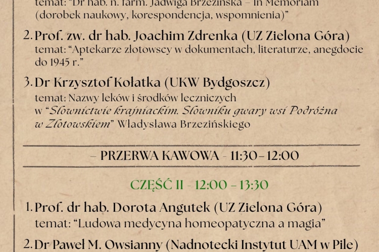 Miniatura Konferencja naukowa “Od zioła do apteki poprzez wieki”